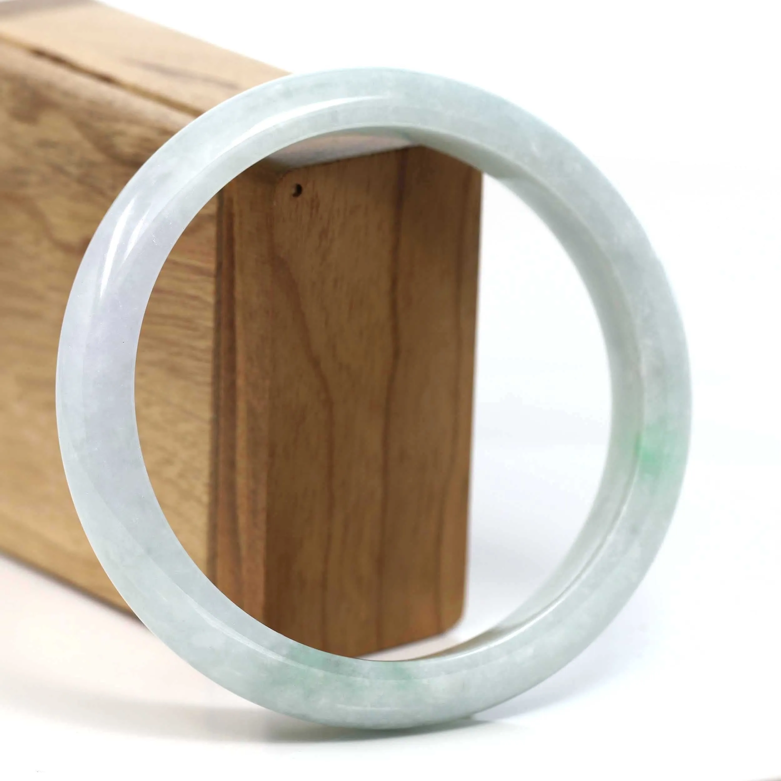 RealJade® Co. "Classic Bangle" Genuine Burmese Green Jadeite Jade Bangle Bracelet (62.71mm) #T231