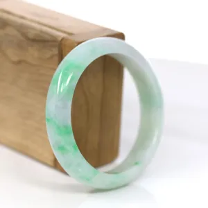 RealJade® Co. "Classic Bangle" Genuine Jadeite Jade Green Bangle Bracelet (55.84mm)#900
