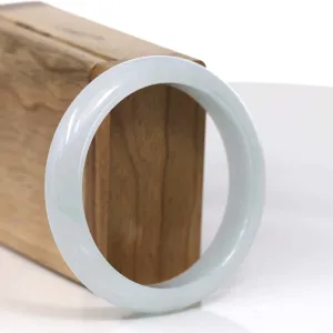 RealJade® Co. "Classic Bangle" White Natural Burmese Jadeite Jade Bangle ( 57.39mm ) #T128