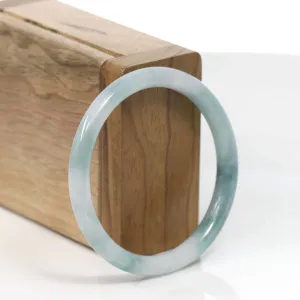 RealJade® Co. "Petite" Natural Burmese Blue-green Jadeite Jade Bangle Bracelet (54.30 mm) #T044