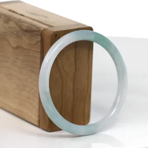 RealJade® Co. "Petite" Natural Burmese Blue-green Jadeite Jade Bangle Bracelet (54.54mm)#T152