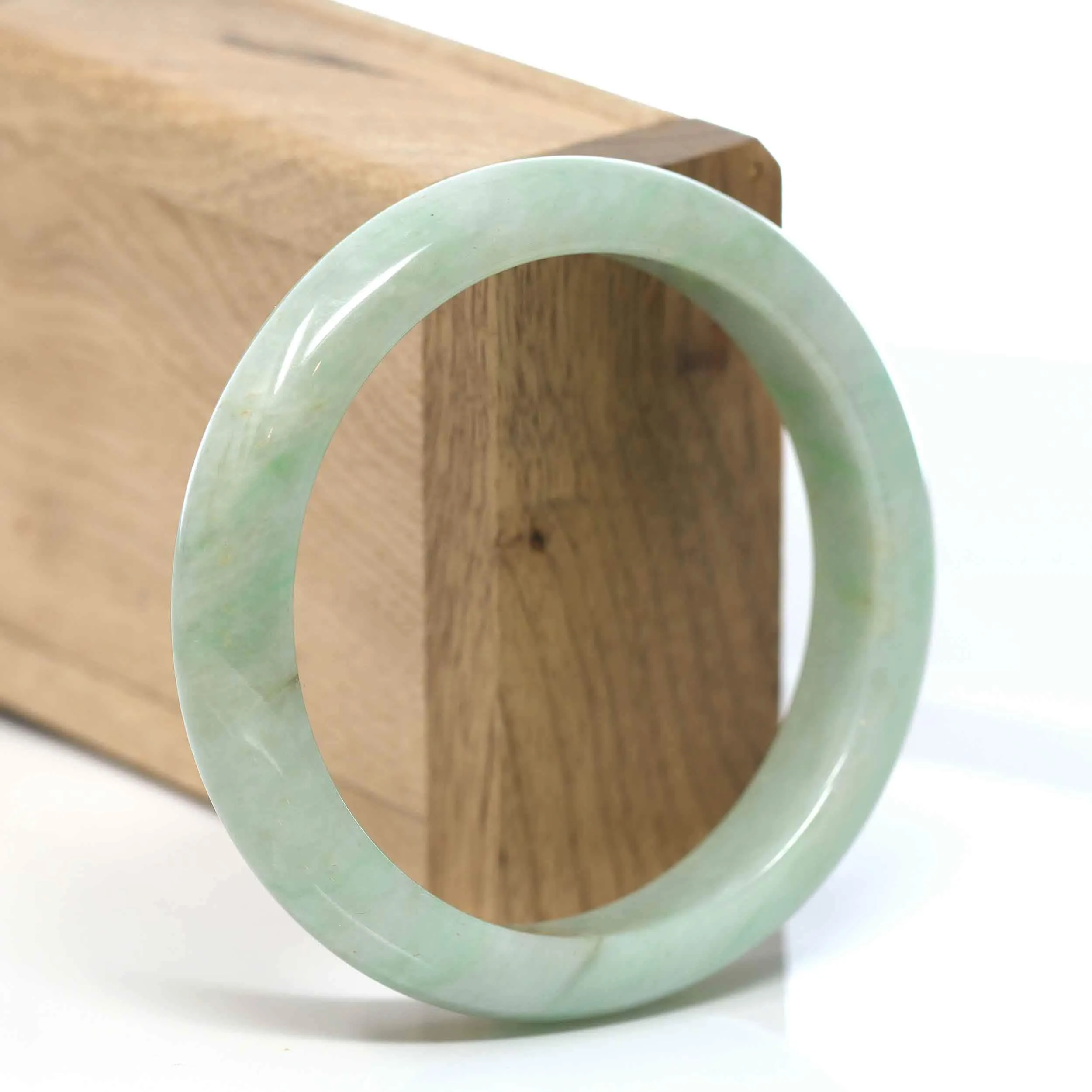 RealJade® "Classic Bangle" Blue Green Natural Burmese Jadeite Jade Bangle ( 57.53 mm )#301