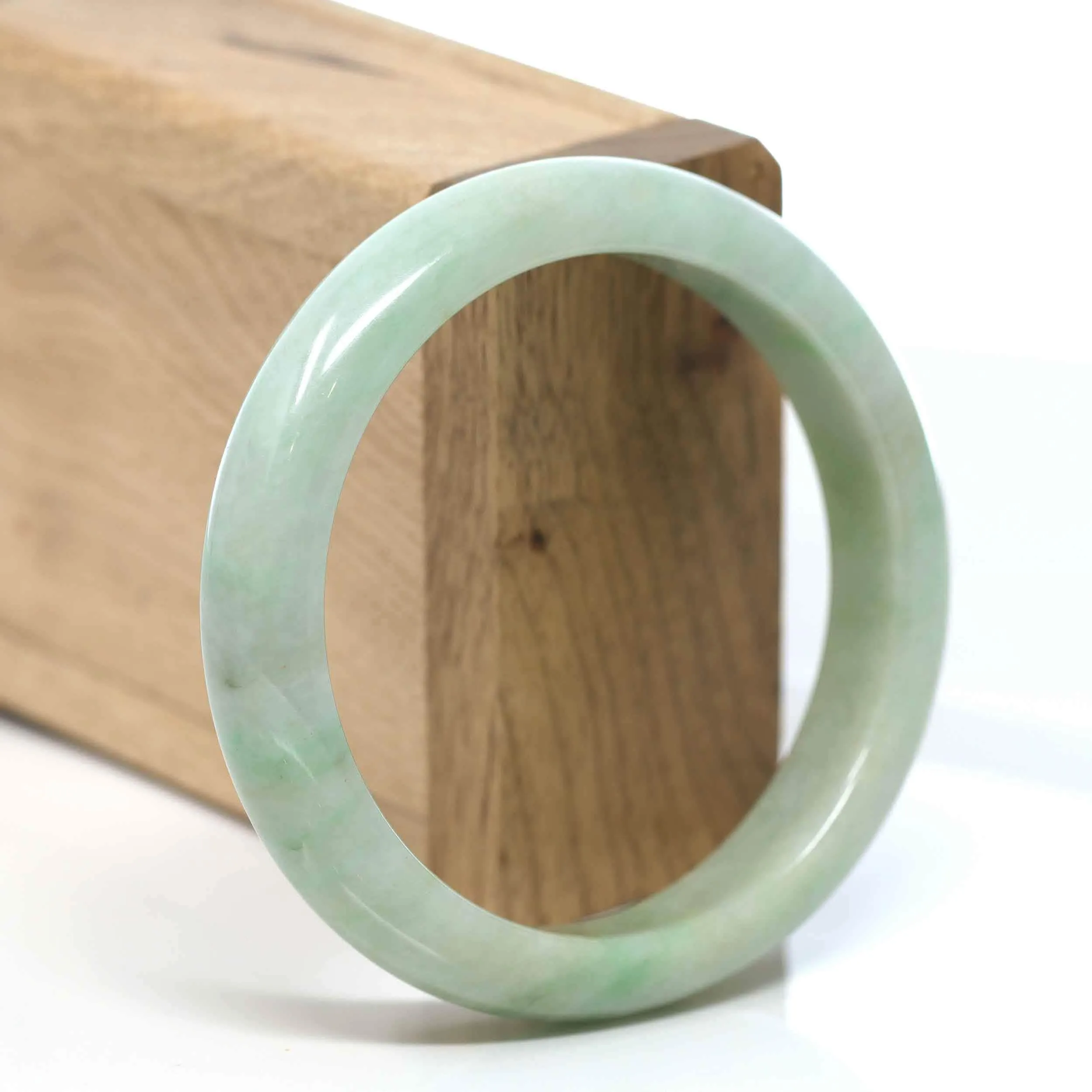 RealJade® "Classic Bangle" Blue Green Natural Burmese Jadeite Jade Bangle ( 57.53 mm )#301