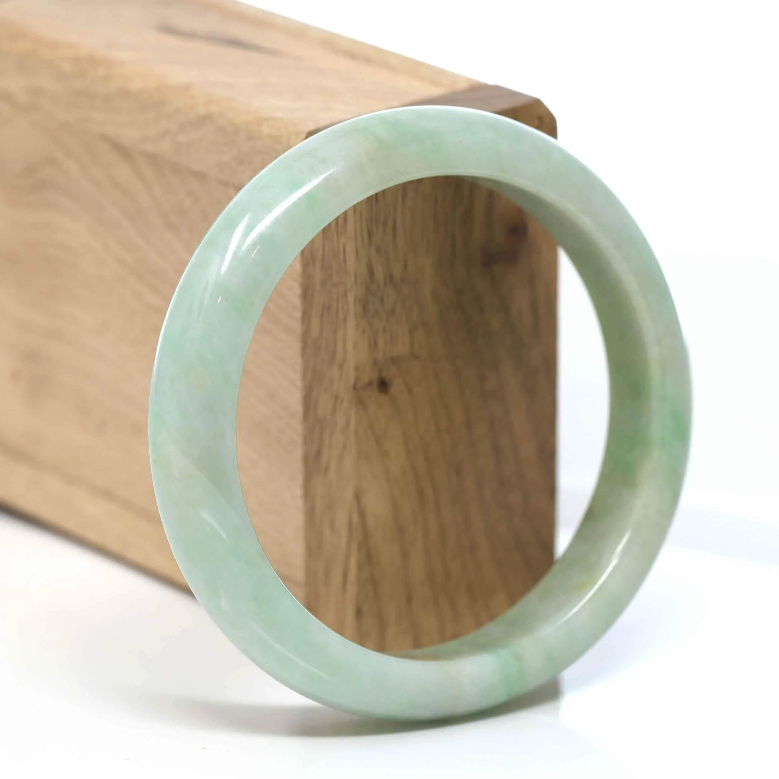 RealJade® "Classic Bangle" Blue Green Natural Burmese Jadeite Jade Bangle ( 57.53 mm )#301