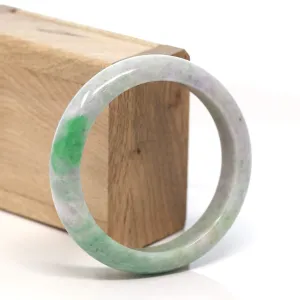 RealJade® "Classic Bangle" Genuine Burmese Green Jadeite Jade Bangle Bracelet (58.4 mm) #136
