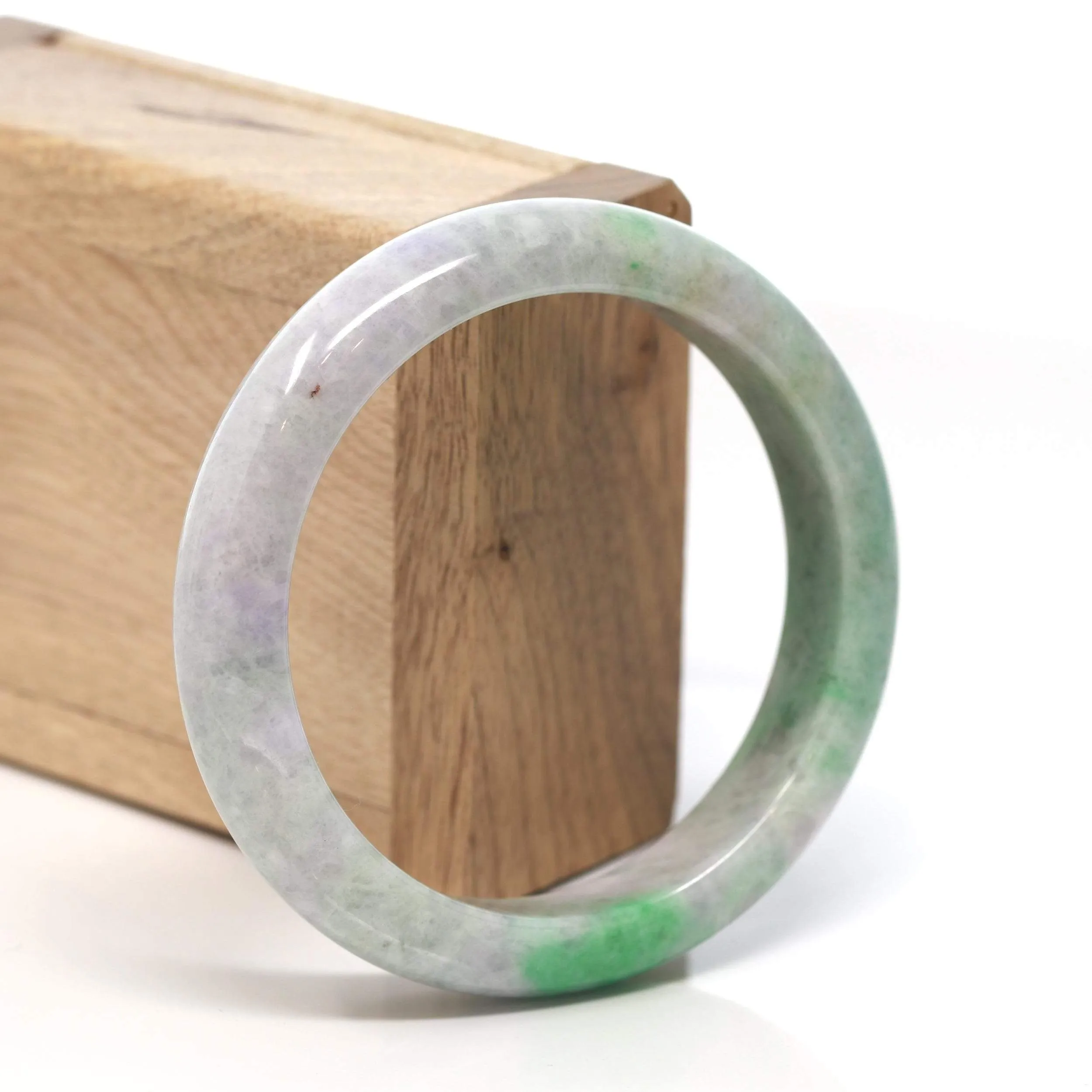 RealJade® "Classic Bangle" Genuine Burmese Green Jadeite Jade Bangle Bracelet (58.4 mm) #136