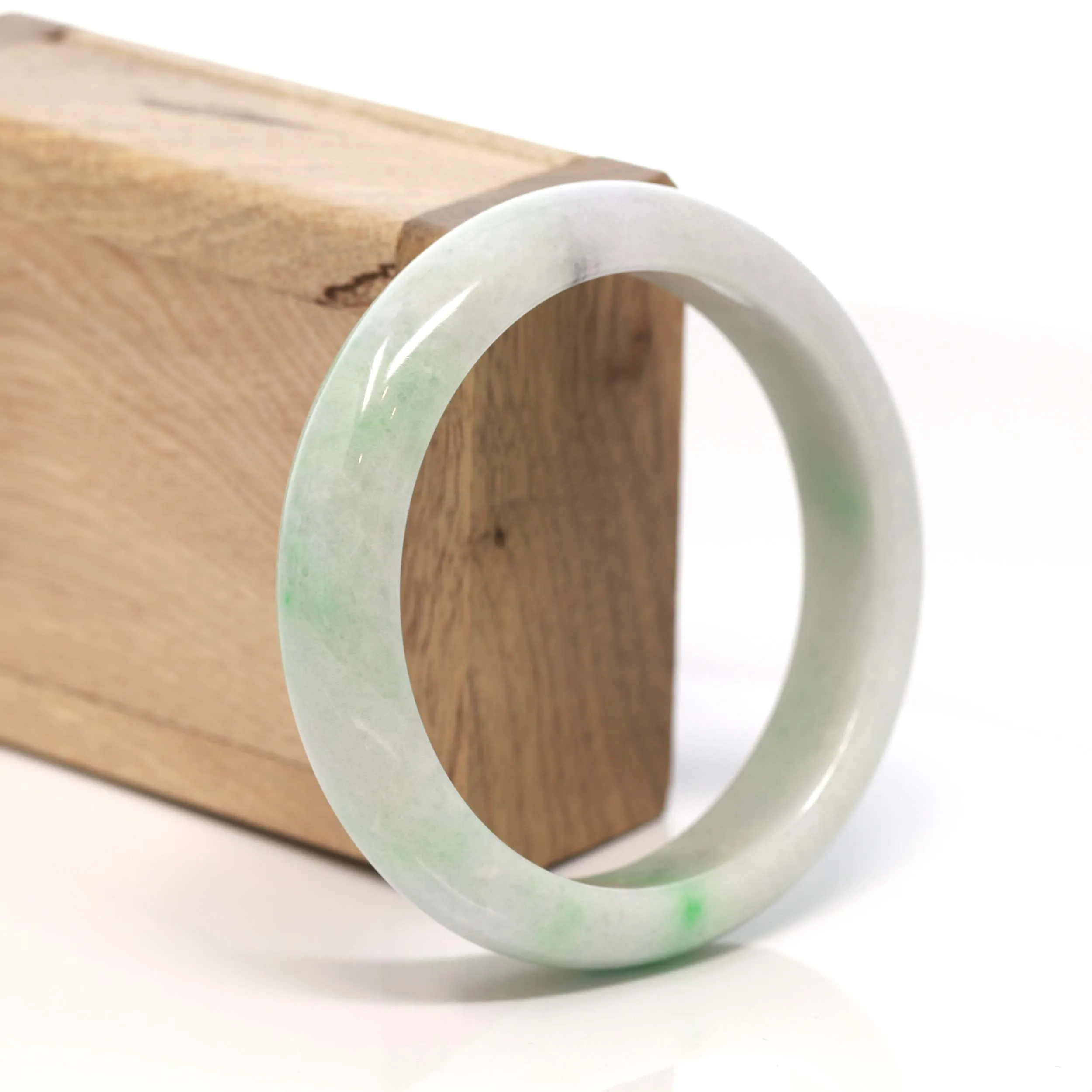RealJade® "Classic Bangle" Genuine Burmese Green Jadeite Jade Bangle Bracelet (58.5 mm) #170