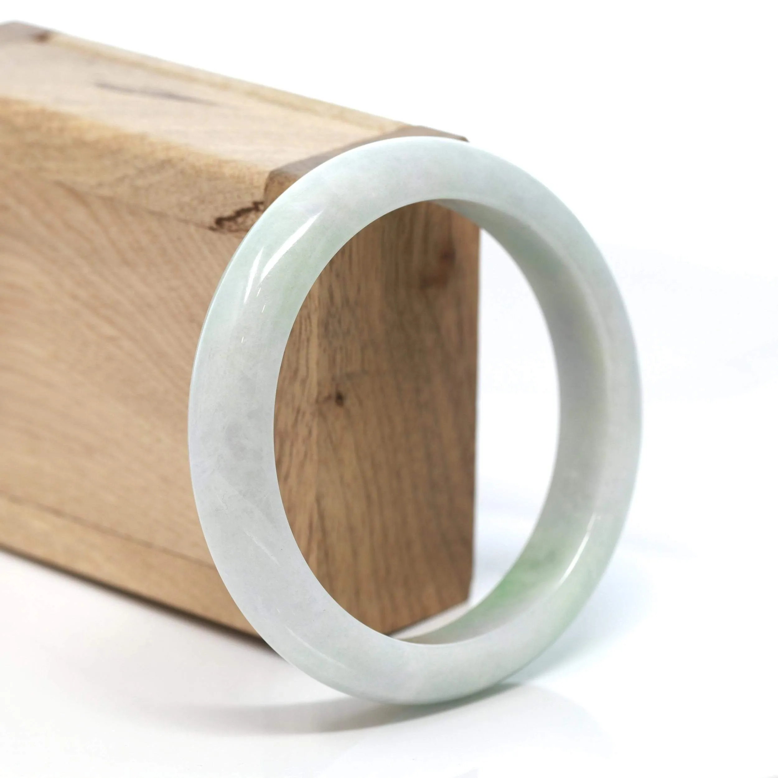 RealJade® "Classic Bangle" Genuine Burmese Green Jadeite Jade Bangle Bracelet (58.6 mm) #178