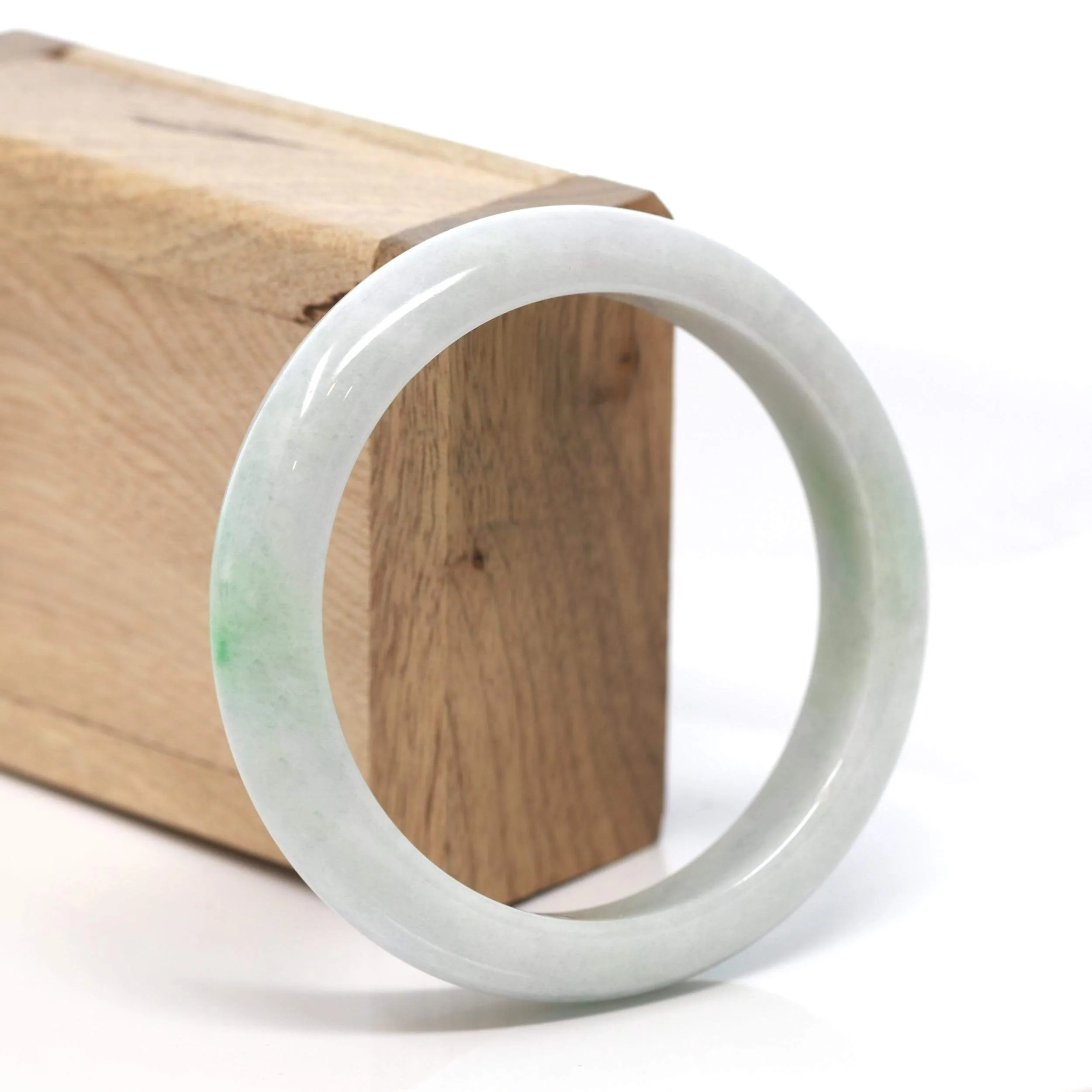 RealJade® "Classic Bangle" Genuine Burmese Green Jadeite Jade Bangle Bracelet (58.6 mm) #178