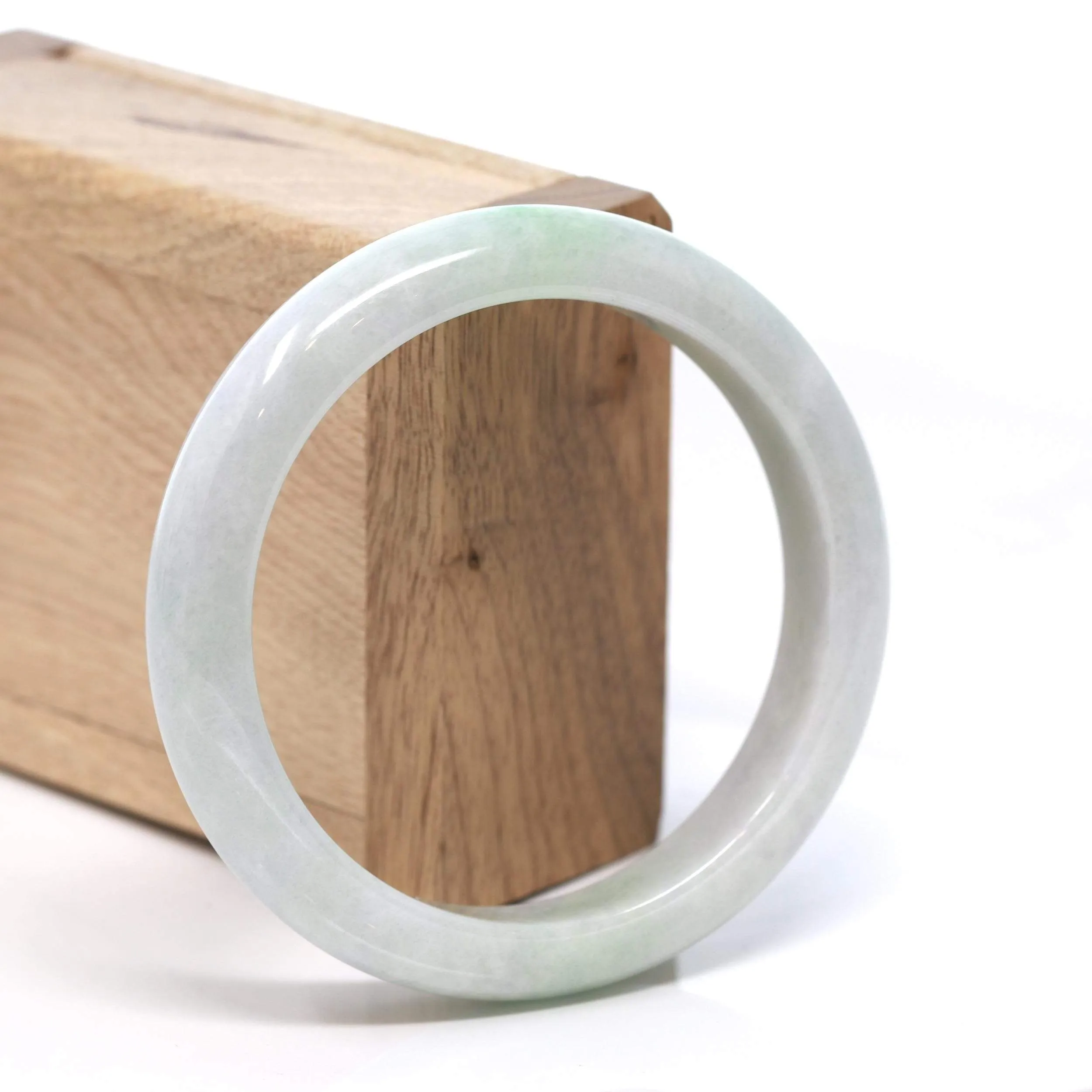 RealJade® "Classic Bangle" Genuine Burmese Green Jadeite Jade Bangle Bracelet (58.6 mm) #178