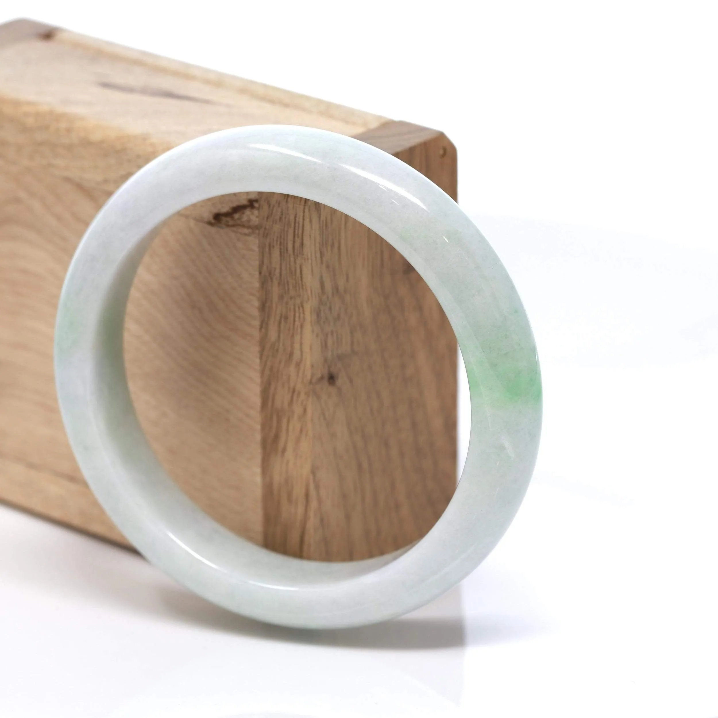 RealJade® "Classic Bangle" Genuine Burmese Green Jadeite Jade Bangle Bracelet (58.6 mm) #178
