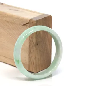 RealJade® "Classic Bangle" Genuine Burmese Green Jadeite Jade Skinny Bangle Bracelet (53.5 mm) #164