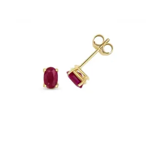 Ruby Oval Stud Earrings ED409R