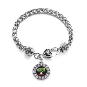 Silver Cinco De Mayo Circle Charm Braided Bracelet