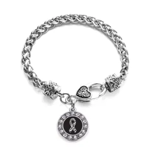 Silver EDS Awareness Circle Charm Braided Bracelet