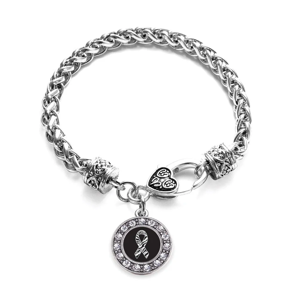 Silver EDS Awareness Circle Charm Braided Bracelet