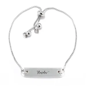 Silver Florida Adjustable Bar Bracelet