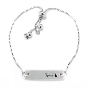 Silver Home is Idaho Adjustable Bar Bracelet