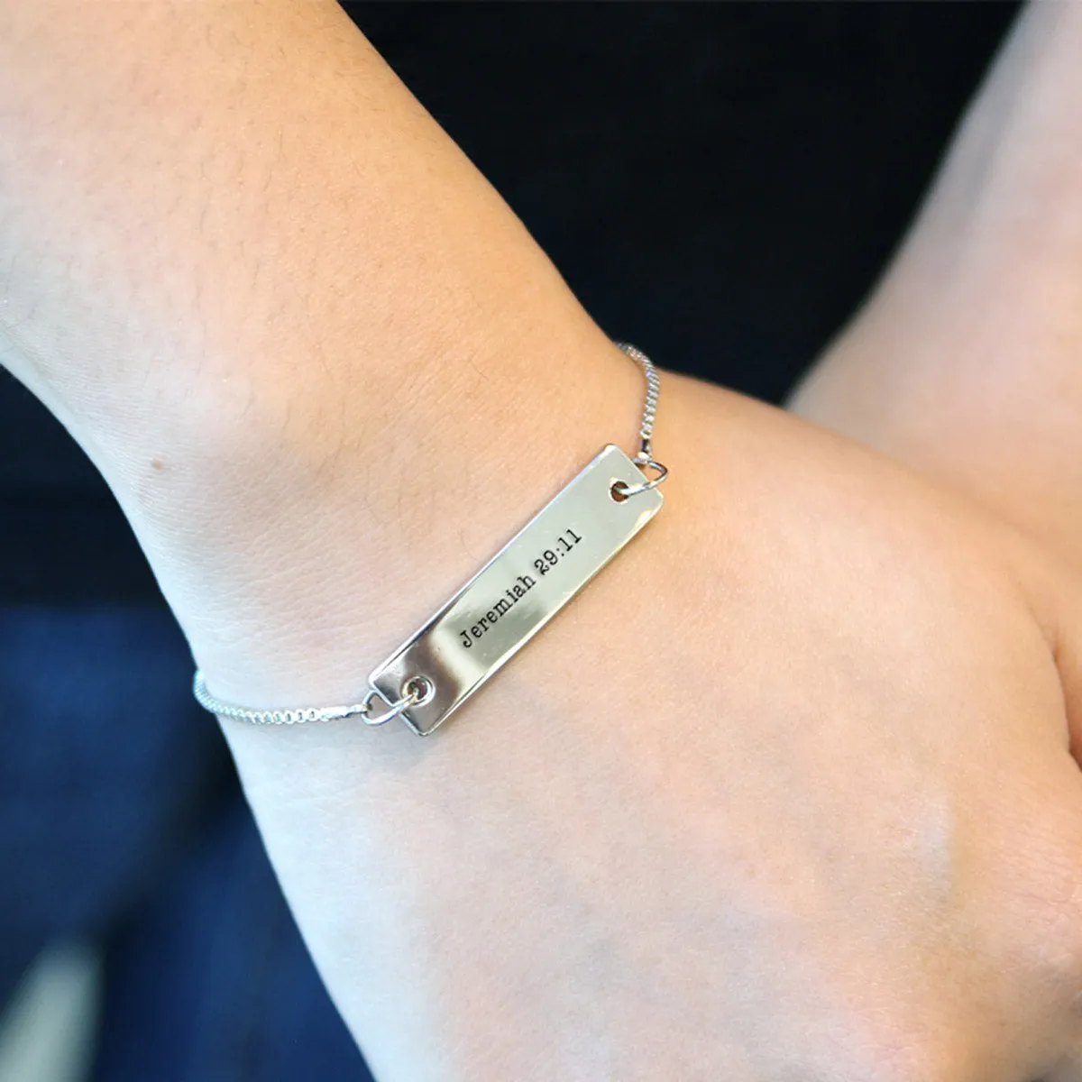 Silver Jeremiah 29:11 Adjustable Bar Bracelet