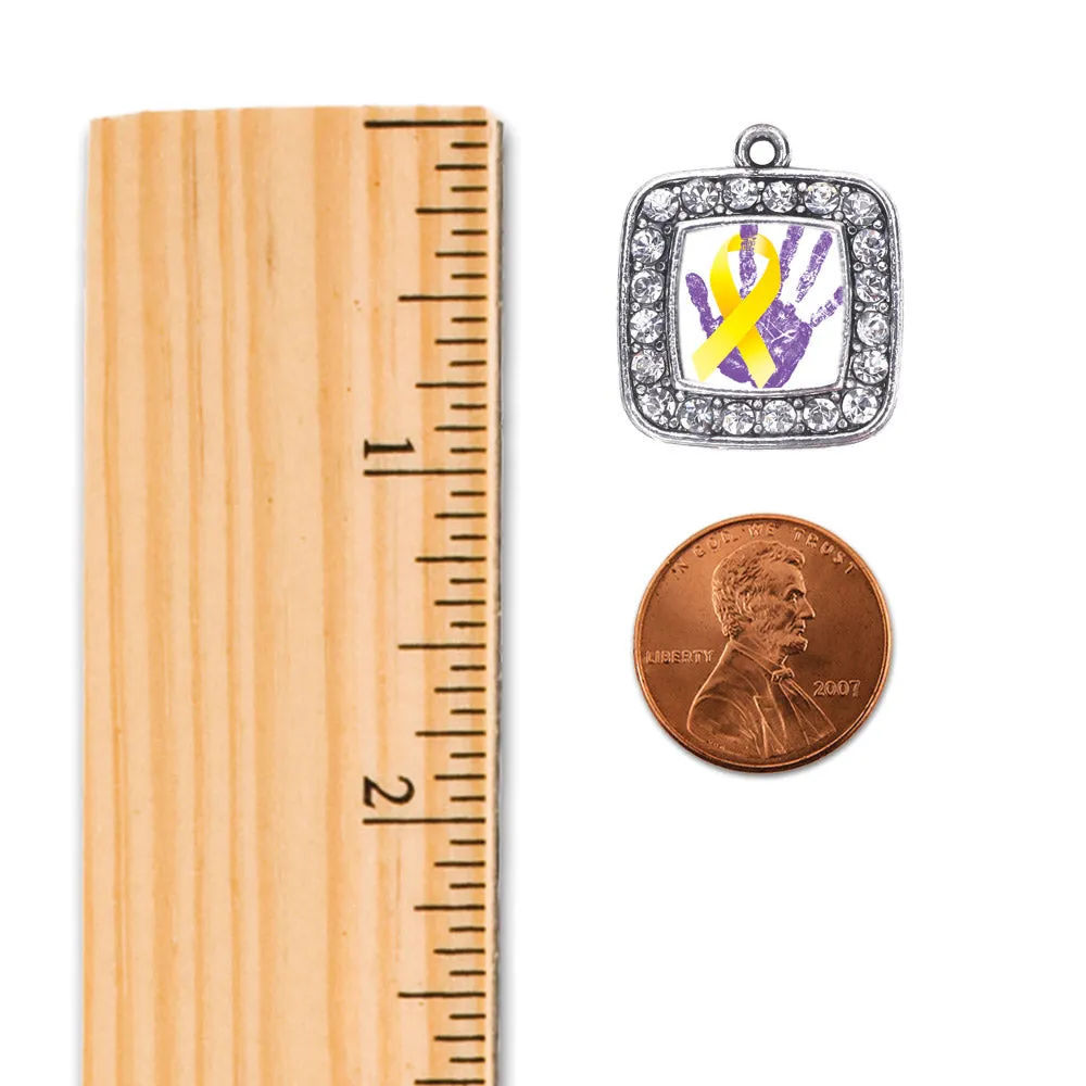 Silver Neuroblastoma Square Charm Toggle Bracelet