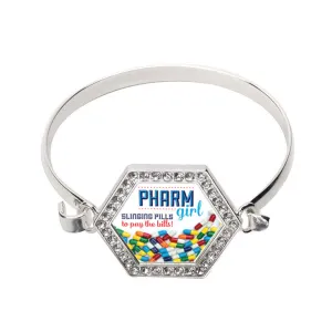Chic Silver Charm Bangle Bracelet for Fashionable Pharmacist Women