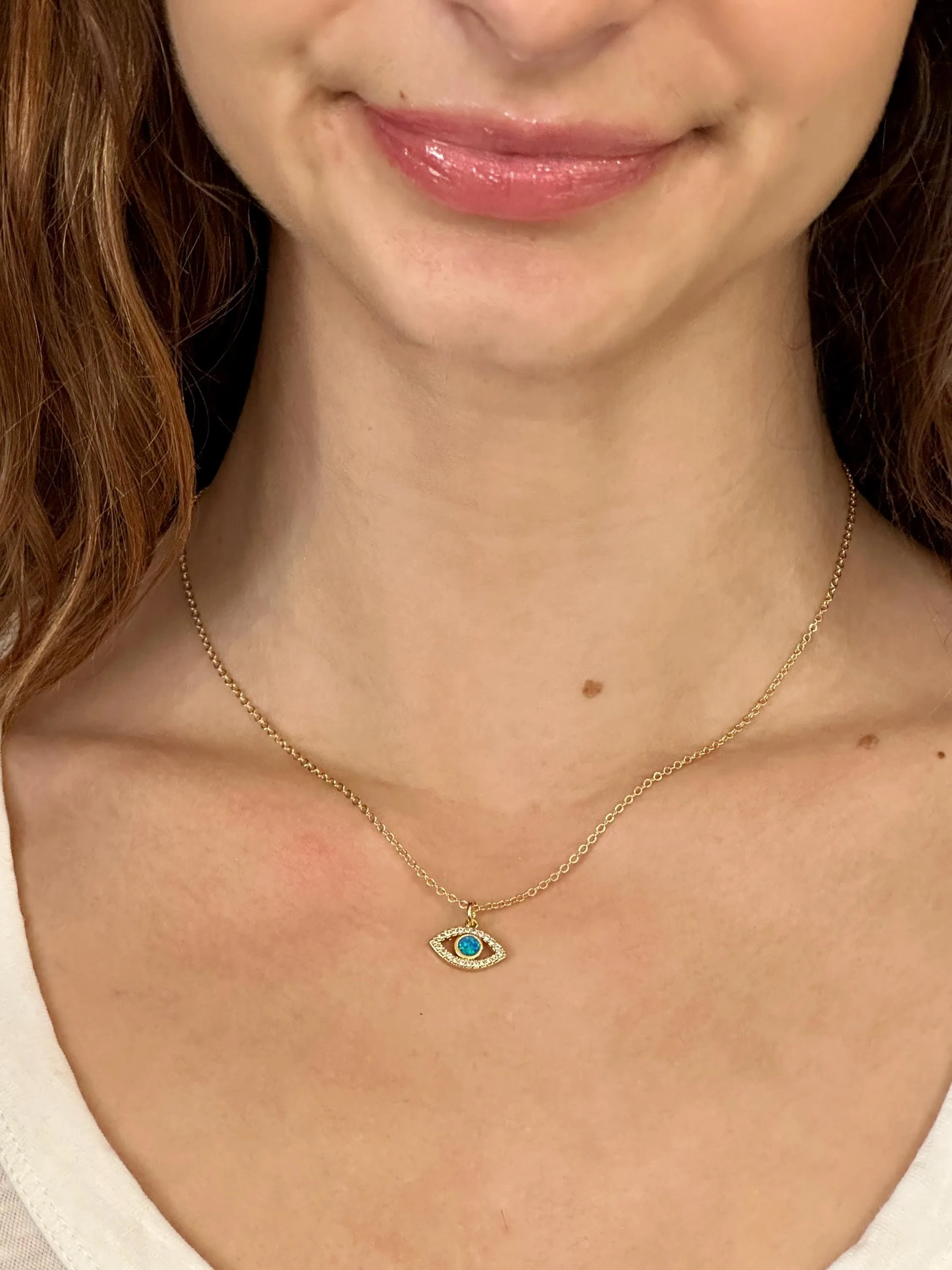 Sparkly Opal Eye Necklace