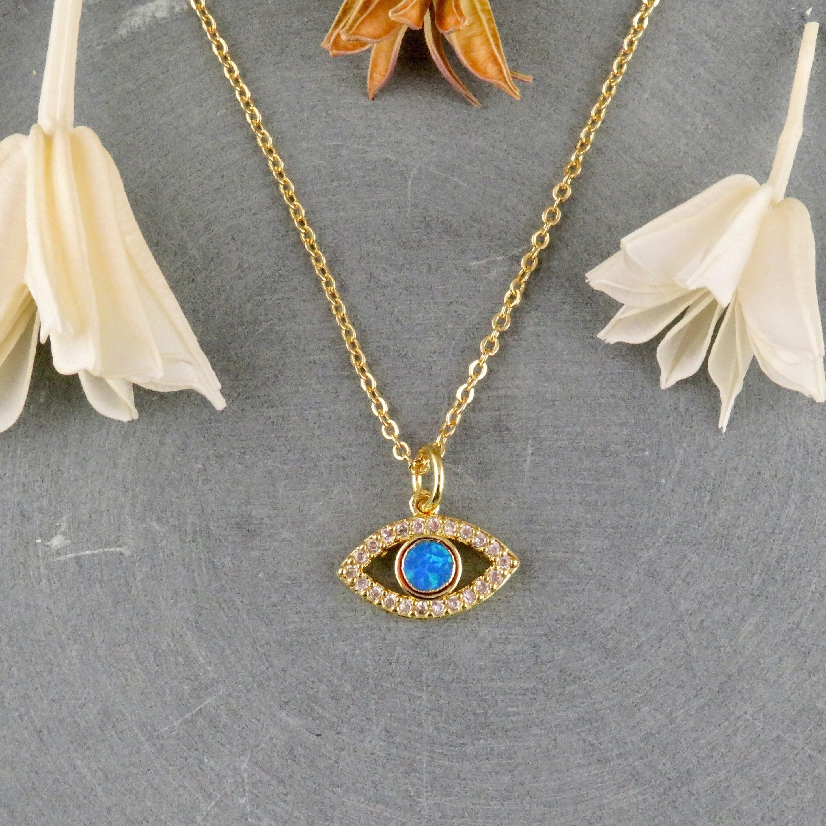 Sparkly Opal Eye Necklace