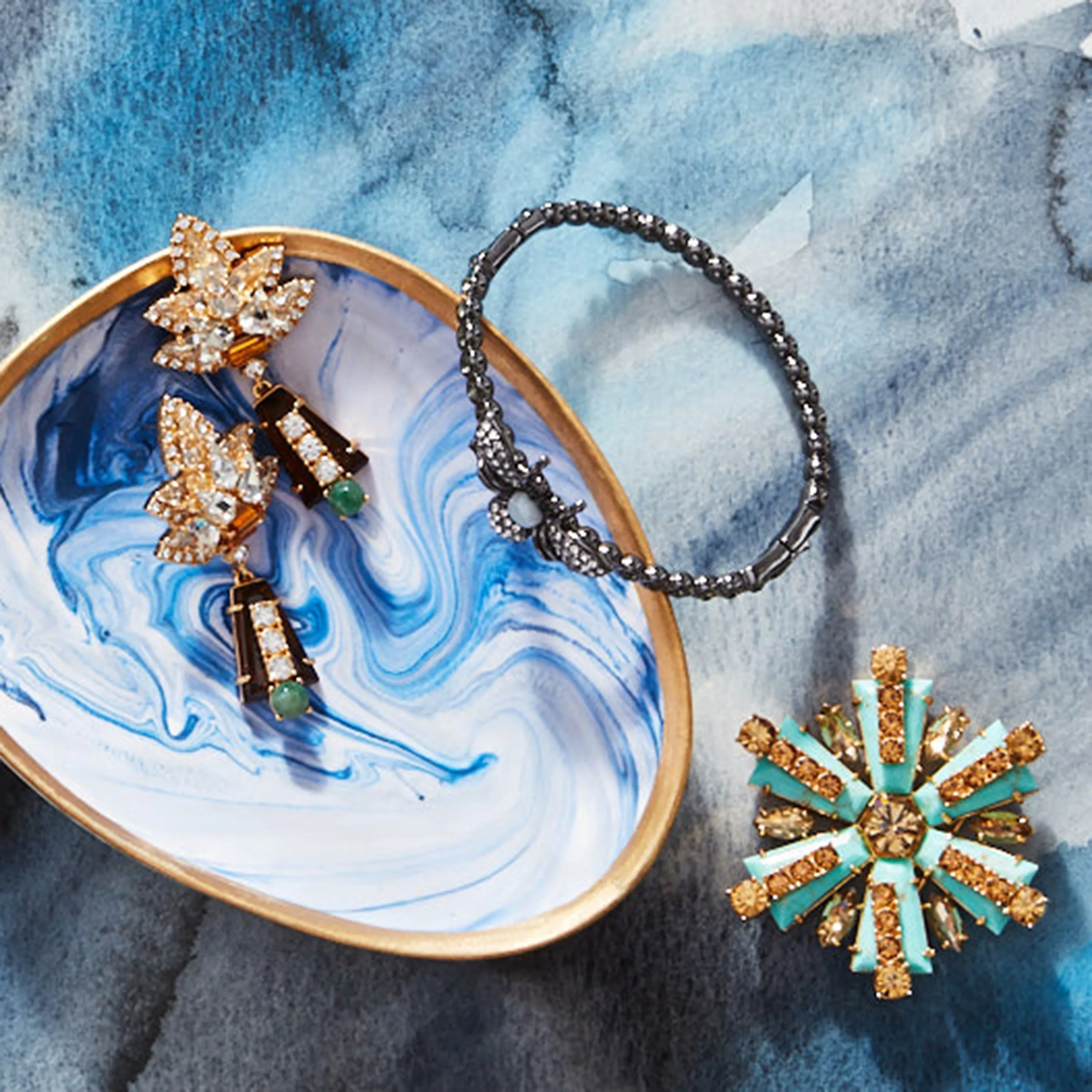 Starburst earrings, topaz