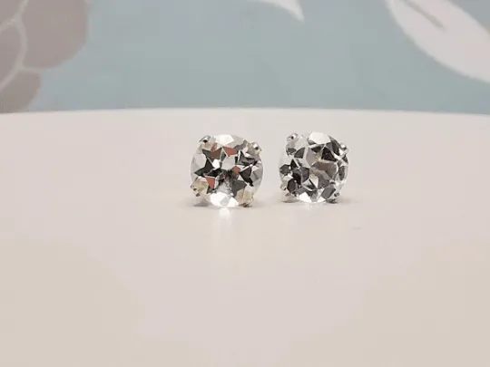 Sterling Silver White Topaz Stud Earrings