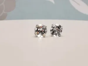 Sterling Silver White Topaz Stud Earrings