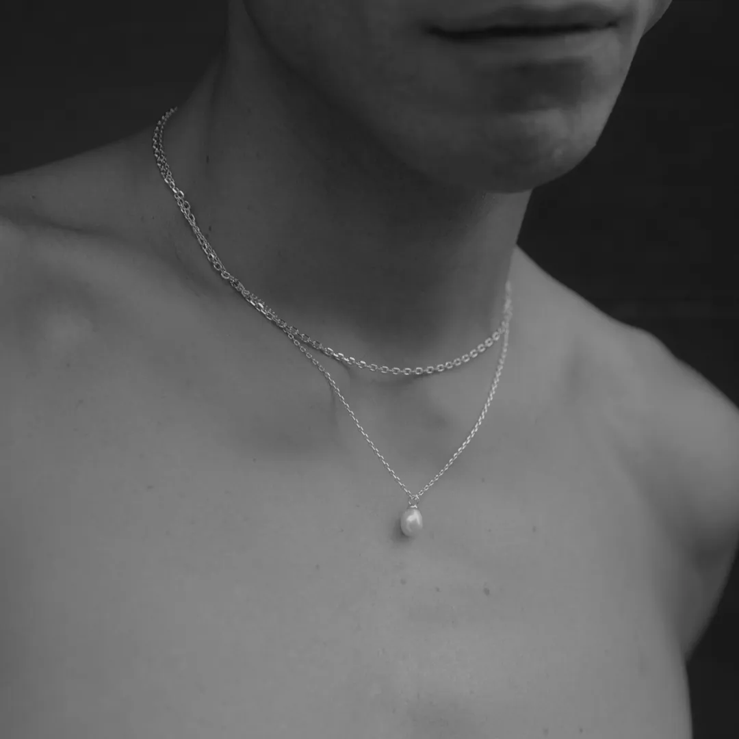 Stevie Double Chain Necklace - Freshwater Pearl