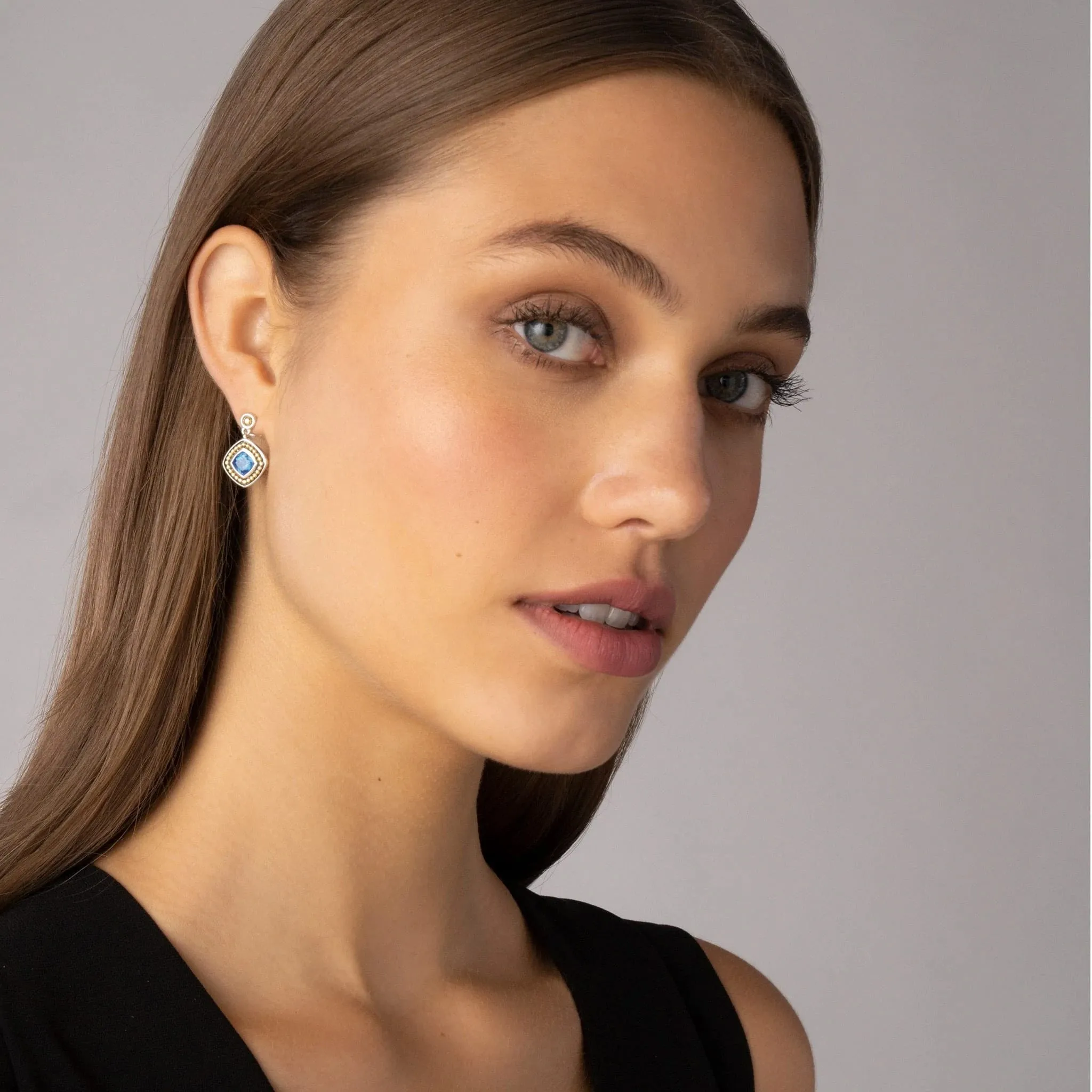 Swiss Blue Topaz Drop Earrings