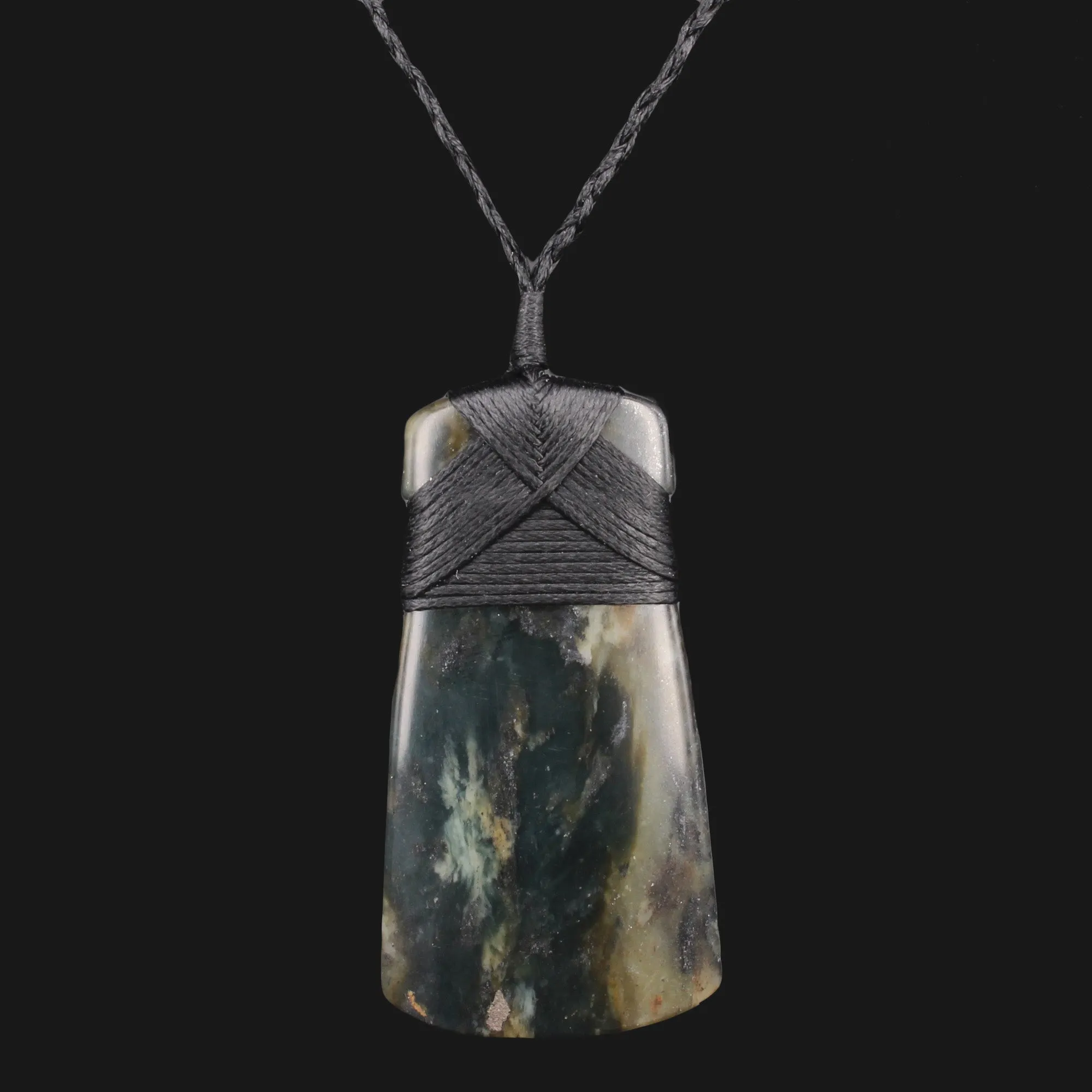 Unique Maori Jewelry Hand-Carved Toki Style Pendant Necklace - One-of-a-Kind Flower Jade  Necklace for Special Gift - Adjustable and Crafted