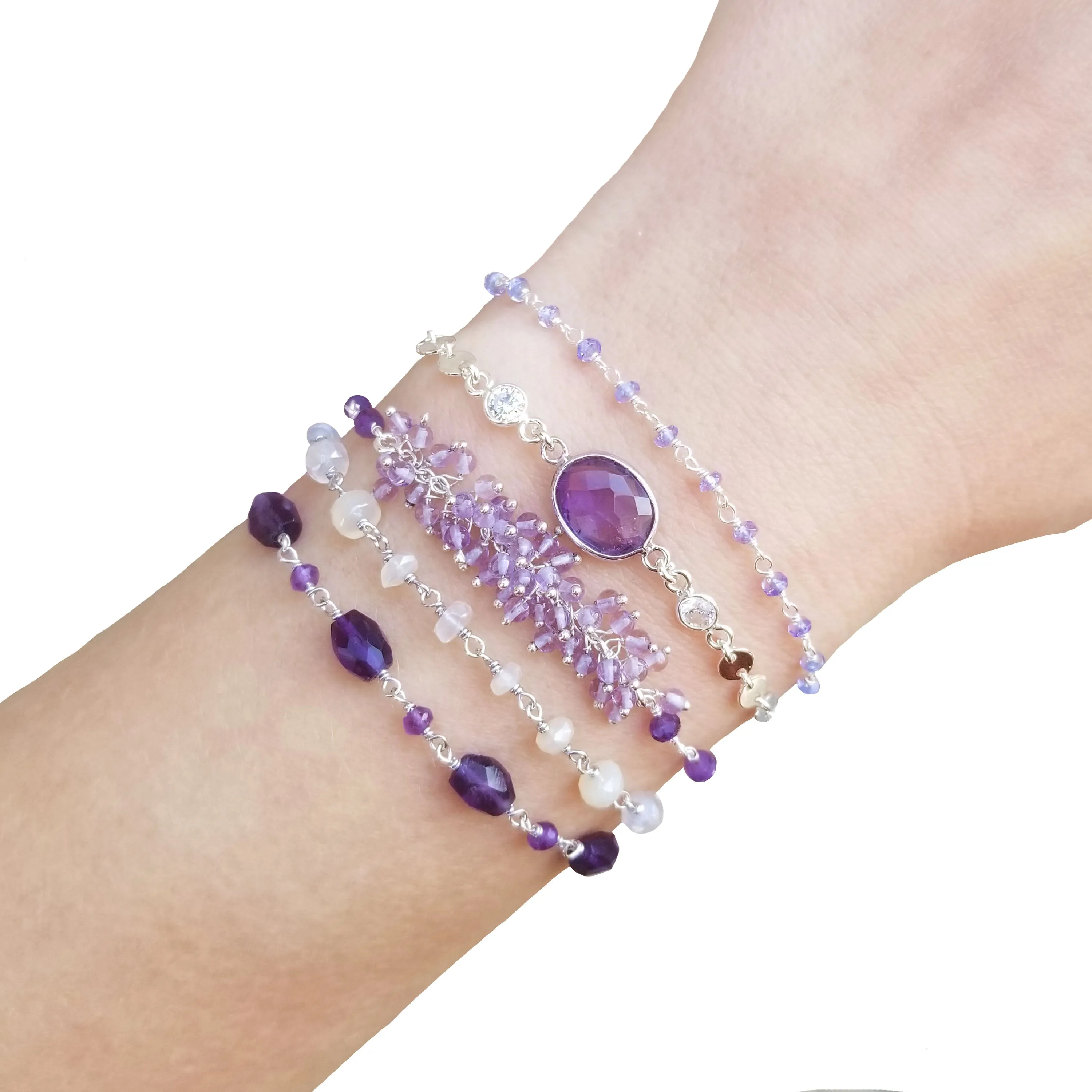 Wrap Bracelet -Amethyst Mist -Silver