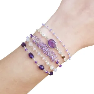 Wrap Bracelet -Amethyst Mist -Silver