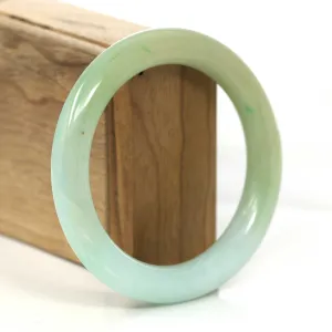 Yellow Blue- Green Jadeite Jade Round Bangle Bracelet (57.61 mm) #918